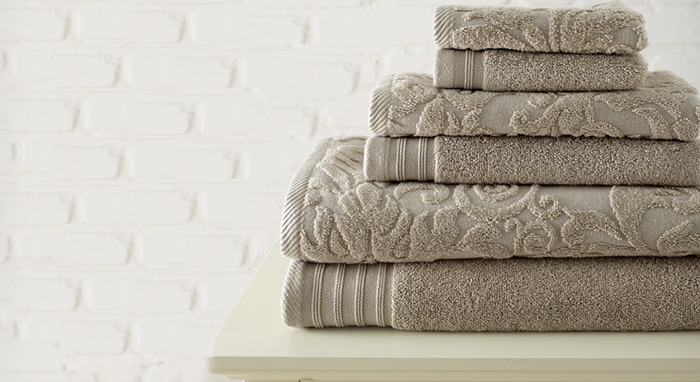 CASABLANCA JACQUARD TOWEL FLORAL COLLECTION beige